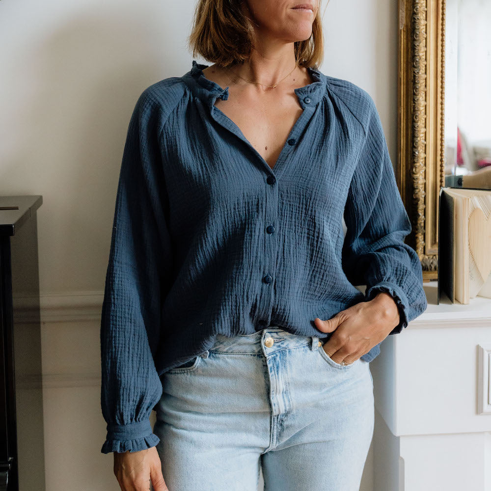 Drôle de Bazar Blouse en double gaze de coton fabriquée en